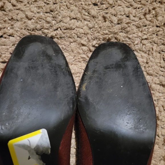 WOMENS VINTAGE DYEABLES BY HIGHLIGHTS HEELS MAROON SIZE 7 - Picture 13 of 14